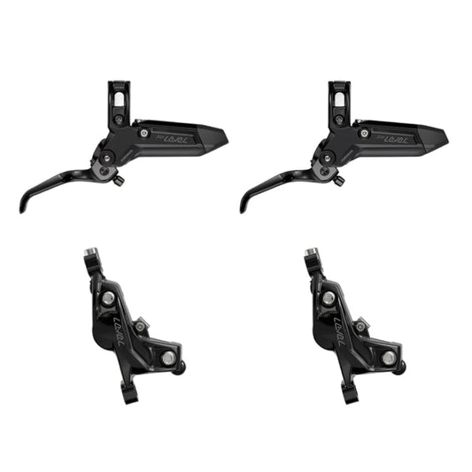 Coppia di freni SRAM LEVEL SILVER STEALTH a 4 pistoncini Nero