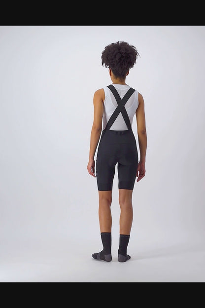 Salopette Corta con Bretelle CASTELLI UNLIMITED CARGO Donna Nero