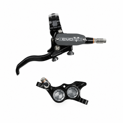 Freno HOPE TECH 4 EVO TR4 nero/fumé — leva e pinza su sfondo bianco