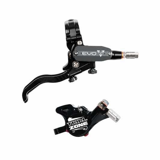Freno HOPE TECH 4 EVO TRIAL ZONE N9 fumé — leva e pinza su sfondo bianco