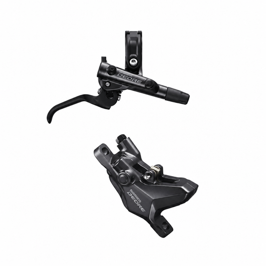 Freno SHIMANO DEORE M6100 J-KIT — leva e pinza su sfondo bianco
