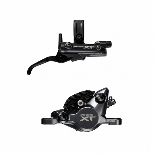 Freno SHIMANO XT M8200 XC a 2 pistoni — leva e pinza su sfondo bianco