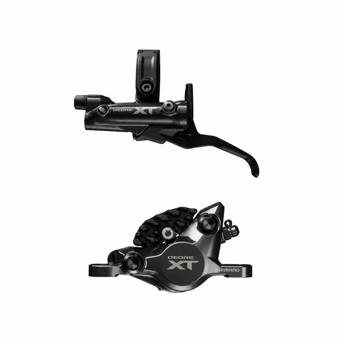 Freno SHIMANO XT M8200 XC a 2 pistoni — leva e pinza su sfondo bianco
