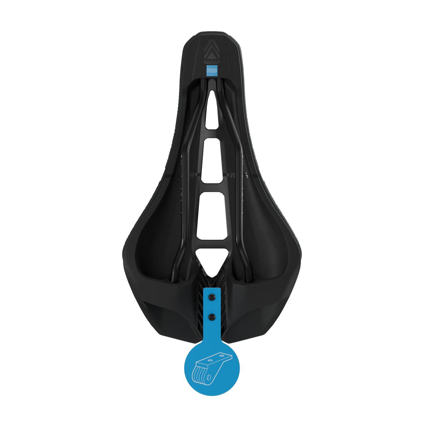 PRO 3D TEAM Sella da 142 mm con binari in acciaio inox neri