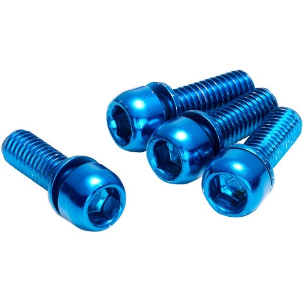 Kit di 4 viti REVERSE COMPONENTS per il fissaggio della staffa M6 x 18 mm, blu