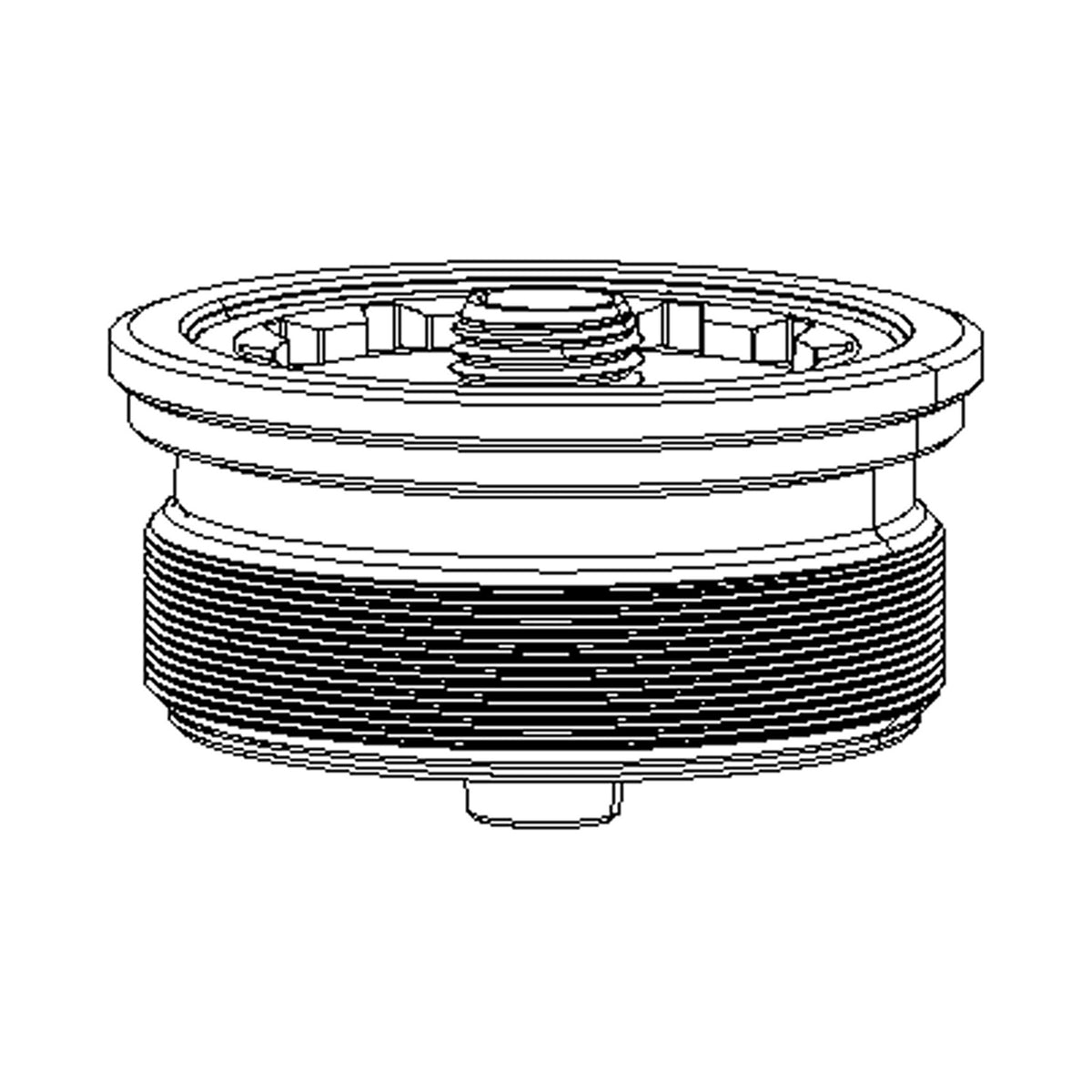 Tappo superiore della molla pneumatica DEBONAIR ROCKSHOX 35 mm scanalato — illustrazione tecnica