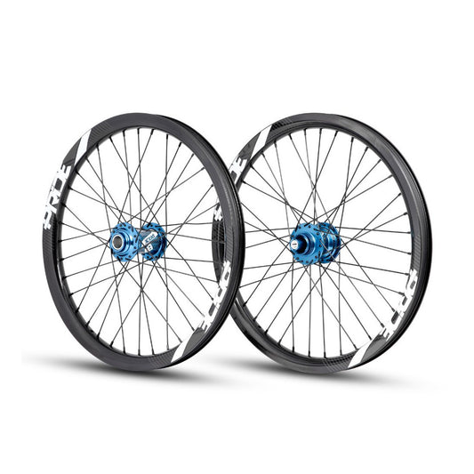 Coppia di Ruote PRIDE 20" (406mm) Carbonio Gravity Gloss Disc / Pride Control Assi 20/10mm Blu