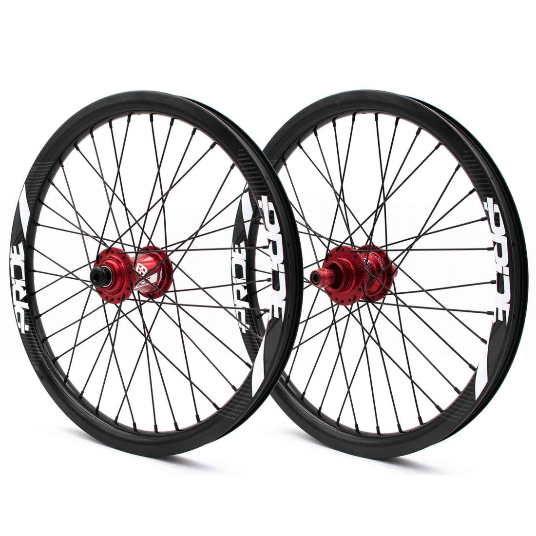 Coppia di Ruote PRIDE 20" (406mm) Carbonio Gravity Gloss Disc Pride Control Assi 20/10mm Rosso