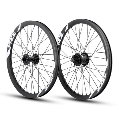 Coppia di ruote PRIDE 20" (406 mm) Wave Gloss White Matrix con assi 20/15 mm nera