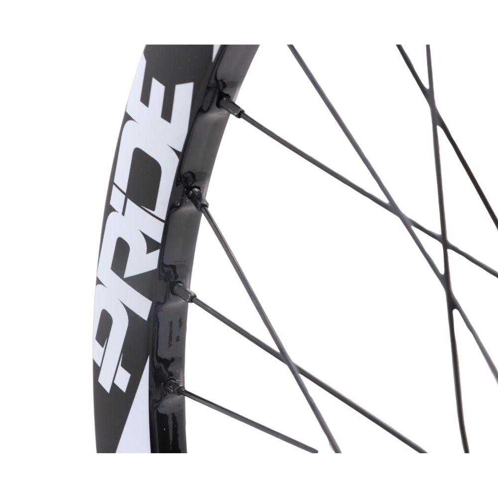 Coppia di Ruote PRIDE 20" (406mm) Carbone Wave Gloss White Control V2 Disc Assi 20/15mm Nero/Bianco