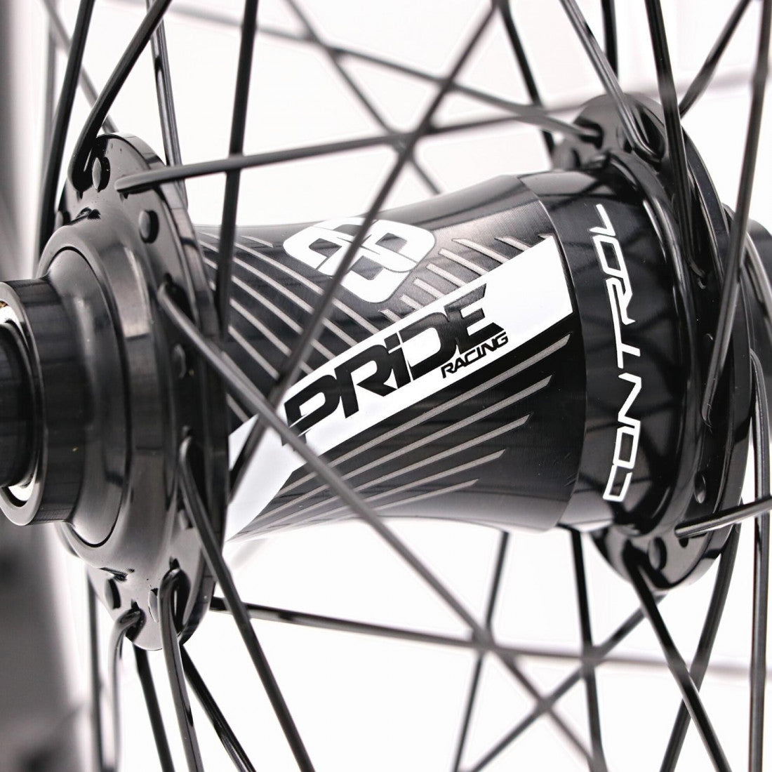 Coppia di Ruote PRIDE 20" (406mm) Carbonio Wave Matt White Disc Control V2 Assi 20/15mm Nero/Bianco