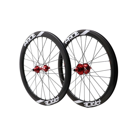 Coppia di Ruote PRIDE 20" (451mm) Carbonio Gravity Gloss Disc Pride Control V1 Assi 10/10mm Rosso