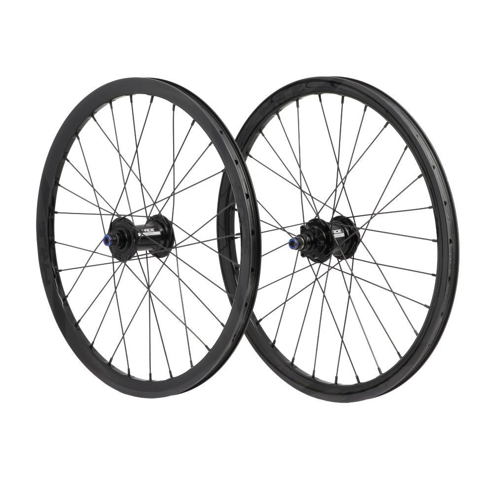 Coppia di Ruote PRIDE 20" (451mm) Carbonio Wave Gloss Black Fusion Disc Assi 10/10mm Nero