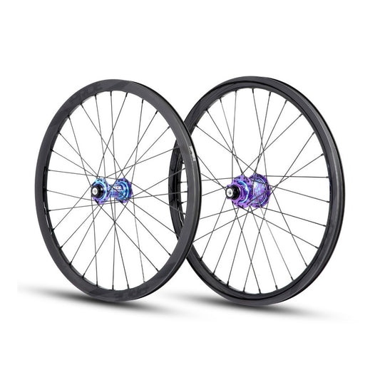 Coppia di Ruote PRIDE 20" (451mm) Carbonio Wave Gloss Black Disc Matrix Assi 10/10mm Splash