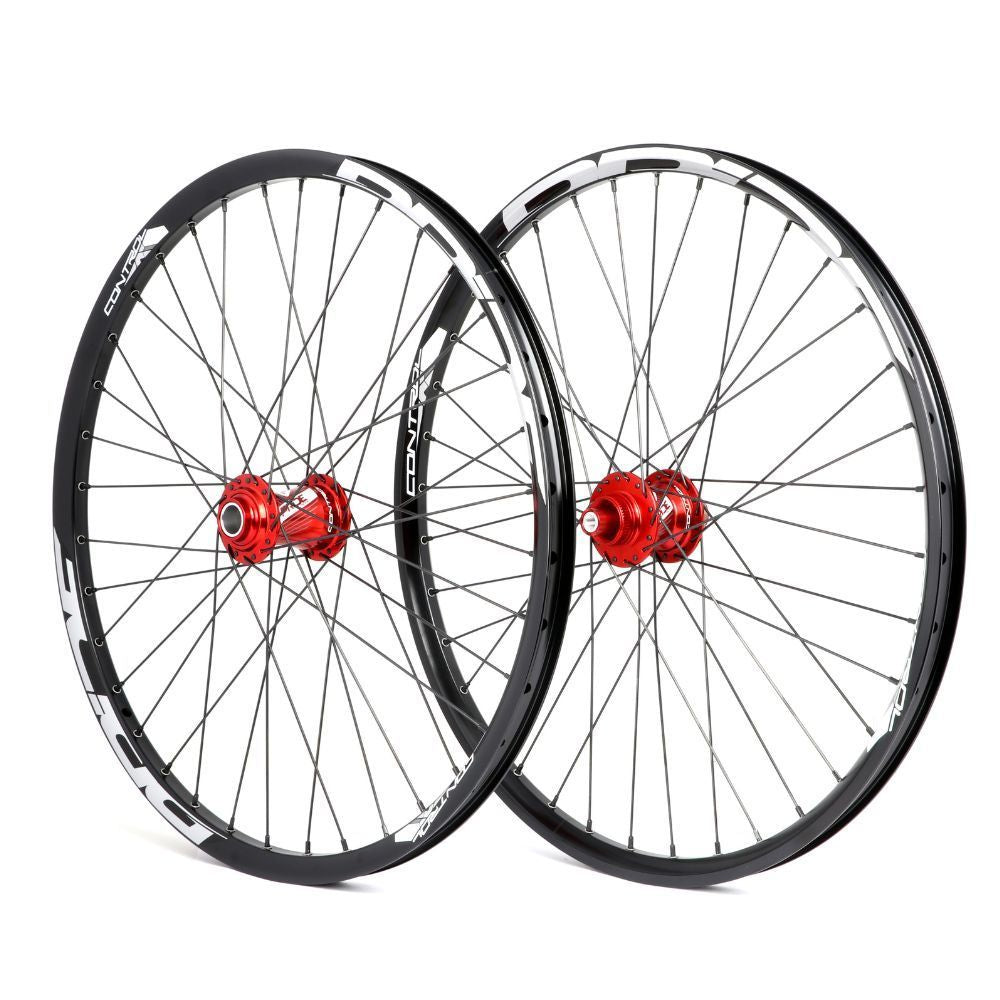 Coppia di Ruote PRIDE 24" (507mm) Control V2 Disc Assi 20/15mm Rosso