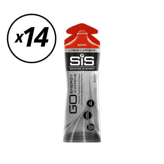 Confezione da 14 gel di caffeina SIS GO ISOTONIC ENERGY (60 ml) Frutti rossi a breve conservazione