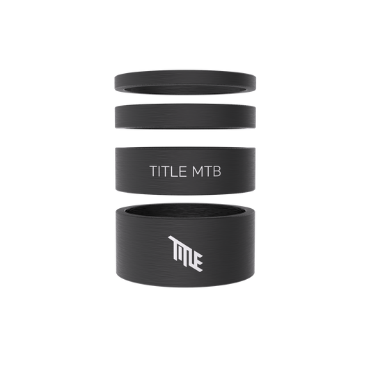 Kit di distanziali sterzo Title in carbonio UD opaco, 3, 5, 10 e 15 mm, impilati