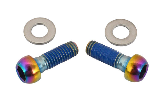Coppia di viti di fissaggio per staffa SRAM in acciaio inossidabile con finitura Rainbow #00.5318.006.005