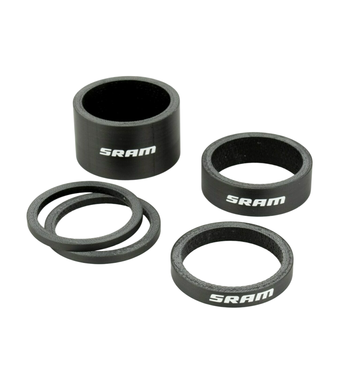 SRAM Carbon Logo Distanziali per la serie sterzo bianchi (2,5 mm x2, 5 mm x1, 10 mm x1, 20 mm x1)