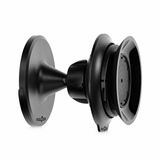 Supporto da parete FIDLOCK VACUUM nero — prodotto su sfondo bianco
