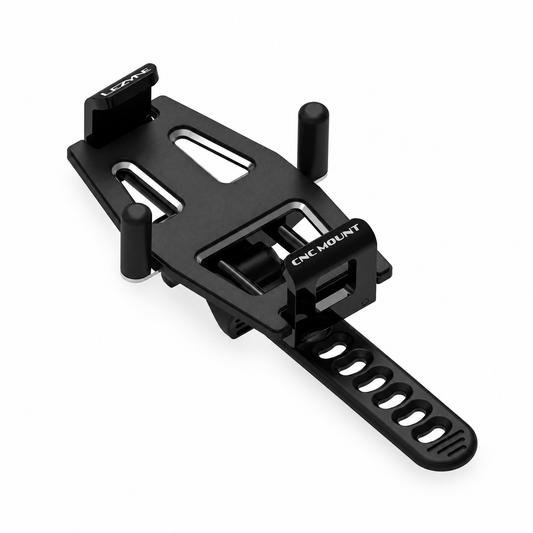 Supporto per smartphone LEZYNE CNC PHONE MOUNT in alluminio — vista del prodotto su sfondo bianco