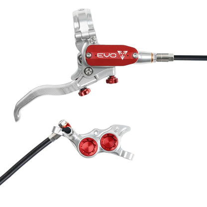 Freno Posteriore HOPE TECH 4 EVO TR4 Argento/Rosso