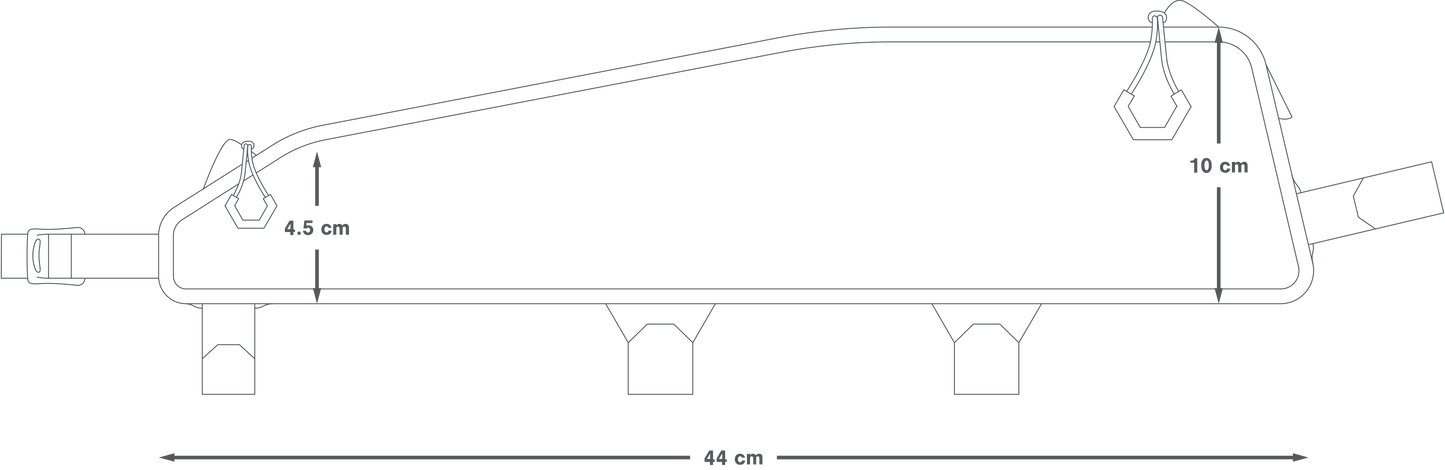 APIDURA RACING SACCO TUBO TOP LUNGO 2 L Borsa telaio Nero