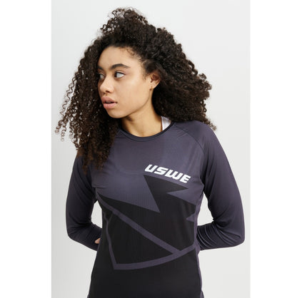 Maglia USWE BERG MTB Maniche Lunghe Donna Nero