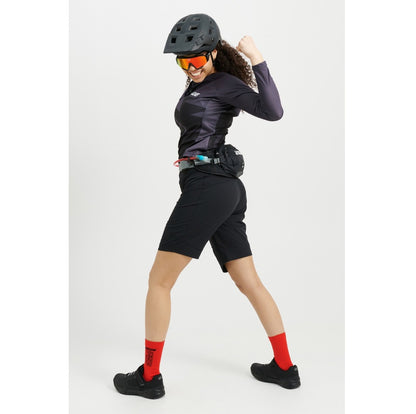 Maglia USWE BERG MTB Maniche Lunghe Donna Nero