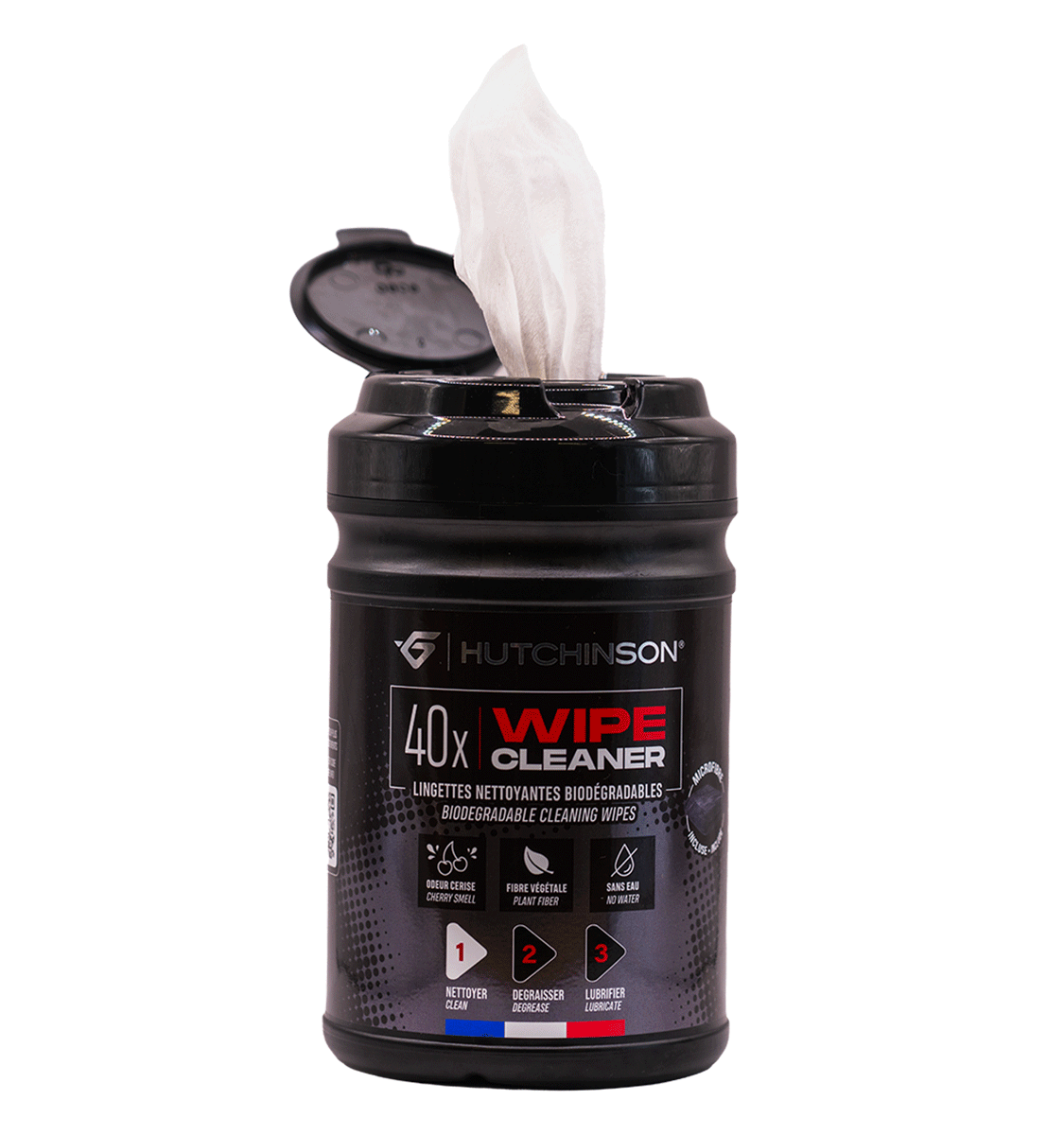 Salviette Detergenti HUTCHINSON WIPE CLEANER x40 + 1 Microfibre Cleaner