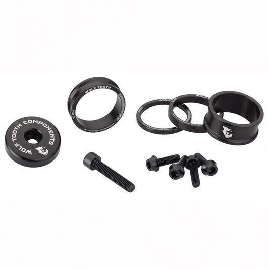 WOLFTOOTH BLING KIT Distanziali, Attacco manubrio e viti Nero